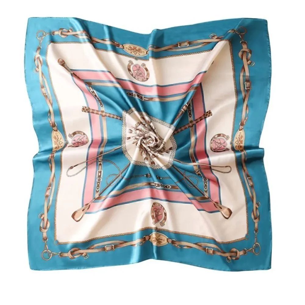 PinkβandΒ blueβchainβSilkyβScarf
